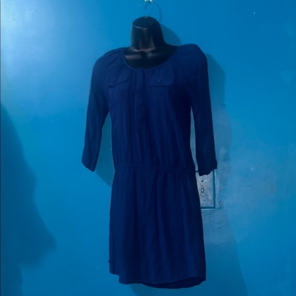 Elegant Navy Blue Women's Dress - Picture 1 of 5